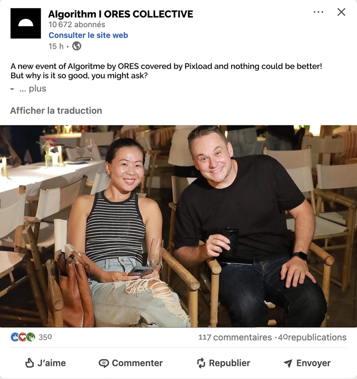 LinkedIn post carrying the brand logo
