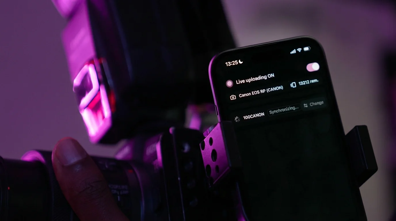 Camera connected for live sync