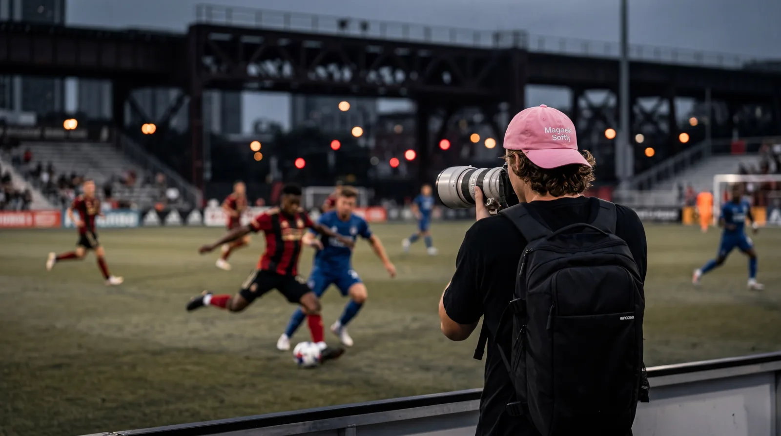 Pixload photographer covering a football match