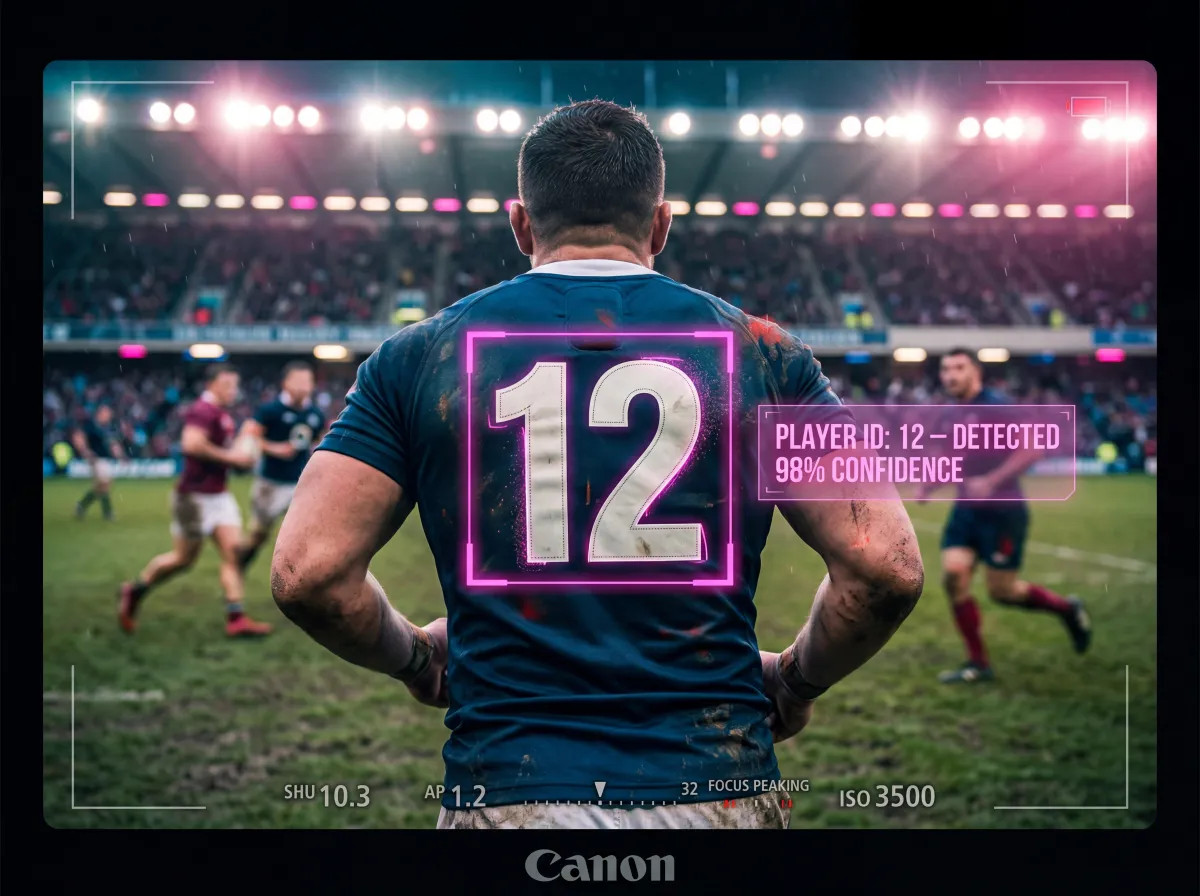 Bib detection on a rugby player